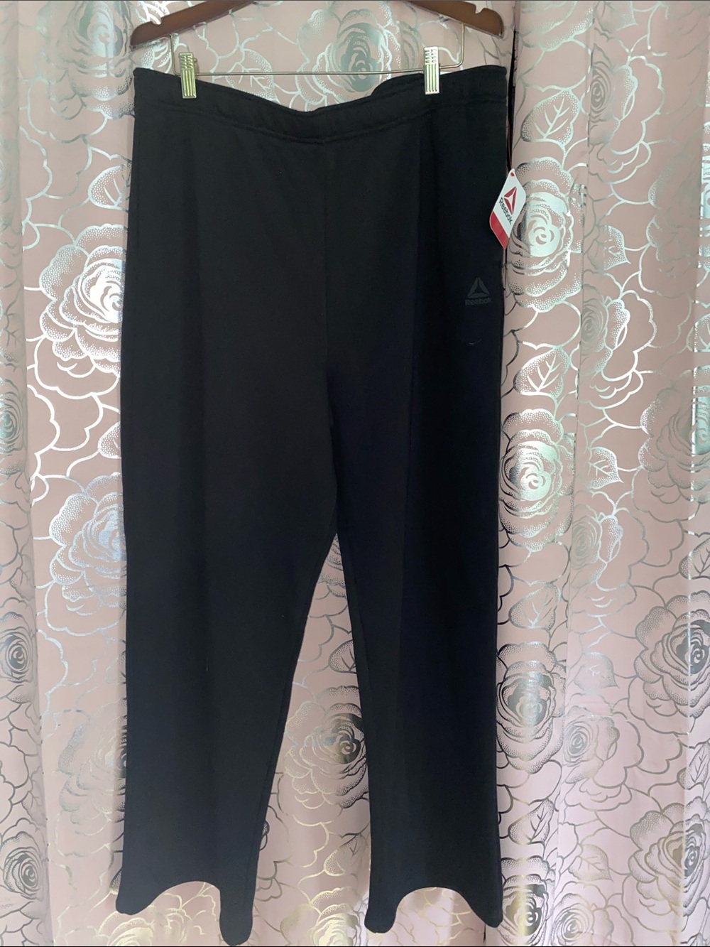 NWT Reebok Women's Weekender Straight Leg Fleece Pants Black XXL